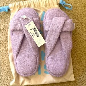 Lavender Terry Cloth Frankie’s Bikinis Slippers Size 8